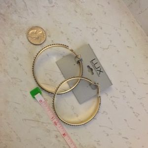 Lux Large Gold/Crystal Hoops ~~ Brand NWT ~~Please